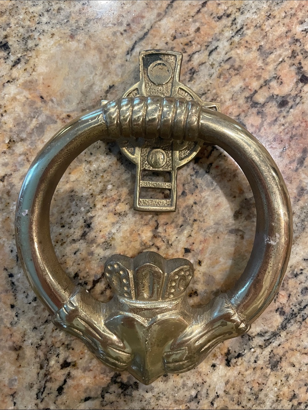 Vintage Solid Brass Claddagh Door Knocker